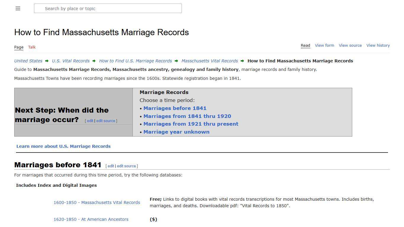 How to Find Massachusetts Marriage Records • FamilySearch